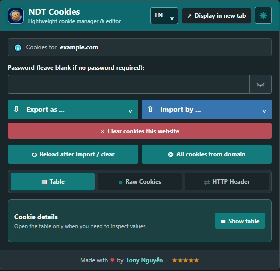 NDT Cookies 1.2.0
